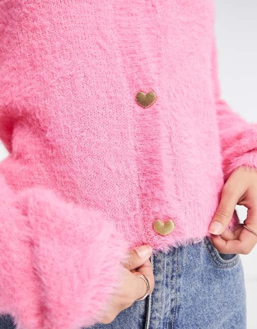 Fluffy pink deals cardigan