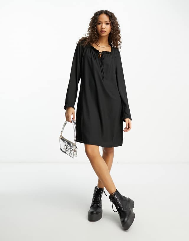 Fire & Glory square neck mini dress in black