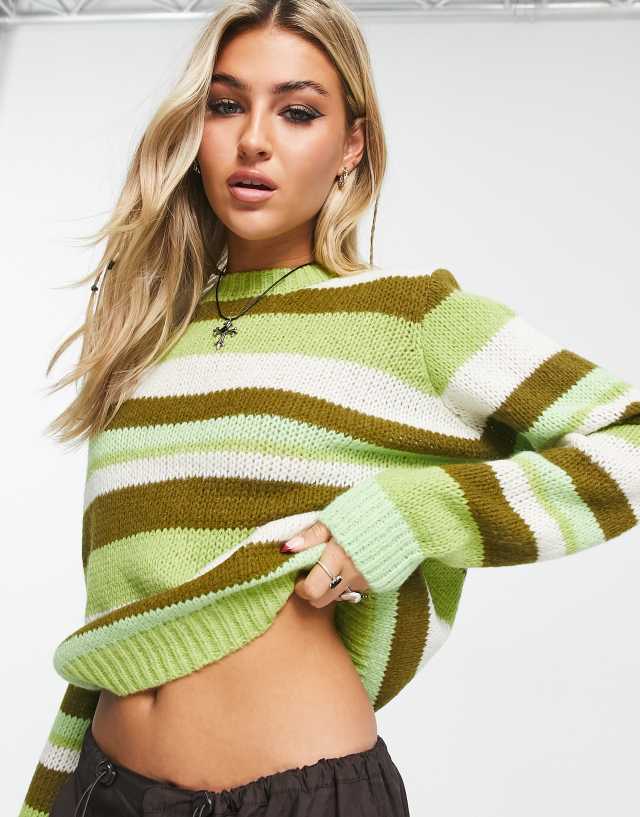 Fire & Glory stripe sweater in green