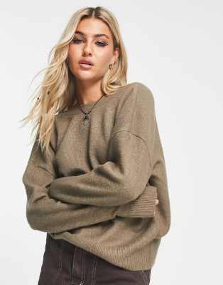 Fire & Glory wrap sweater in beige-Brown