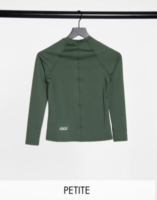 Фирменный лонгслив узкого кроя ASOS 4505 Petite-Зеленый