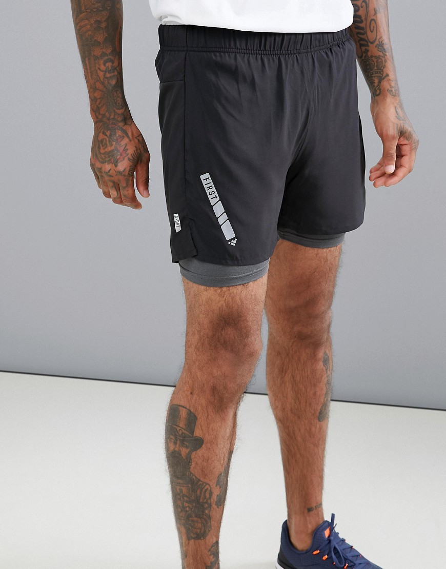 FIRST 2-in-1 training shorts-Black