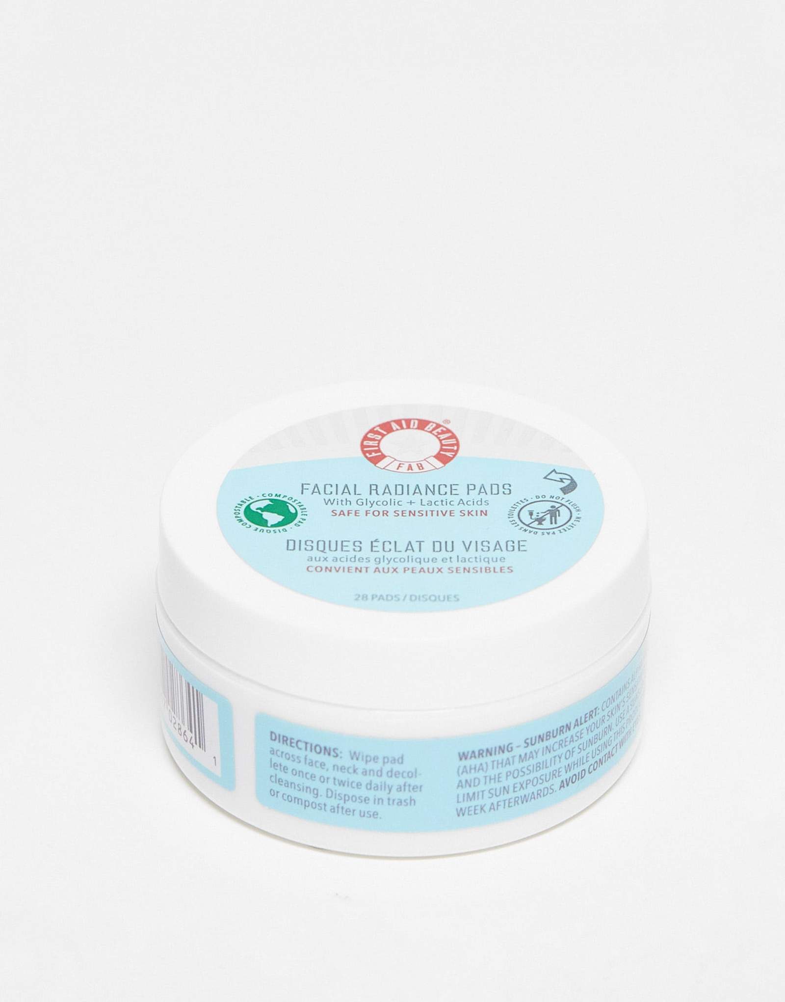 Подушечки для придания сияния лицу First Aid Beauty с гликолевой и молочной кислотами, 28 подушечек