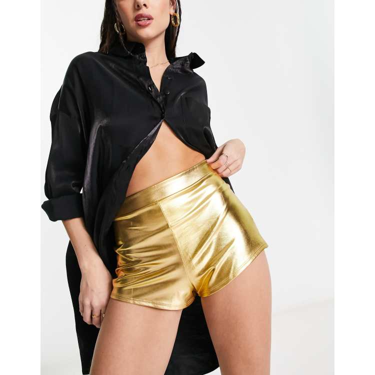 Gold on sale shiny shorts