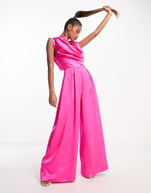 Pink Sophisticate Slim-Fit Evening Jumpsuit Pink Sophisticate Slim-Fit Evening Jumpsuit