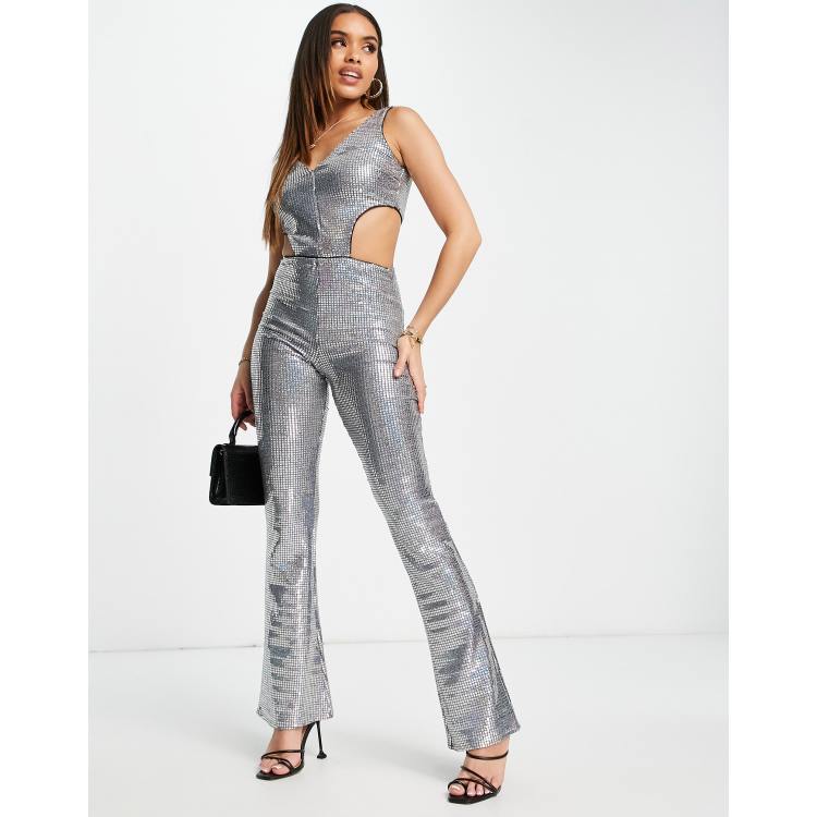 Glitter store silver jumpsuit