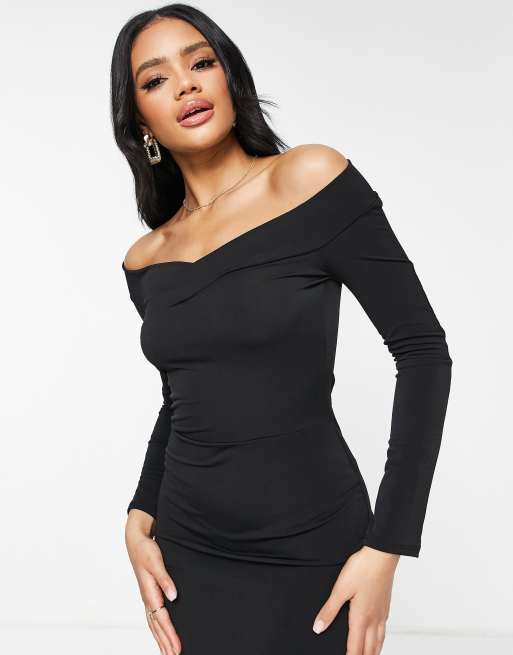 First Distraction The Label maxi dress in black | ASOS