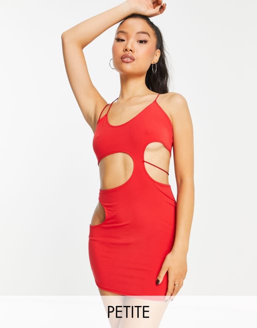 First Distraction The Label Petite - Robe courte à découpe - Rouge