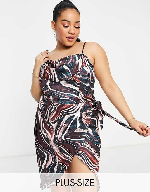 Keyhole Neck Adjustable Wrap Waist Satin Midi Dress Keyhole Neck Adjustable Wrap Waist Satin Midi Dress