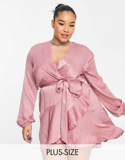 Plus size silk outlet wrap dress