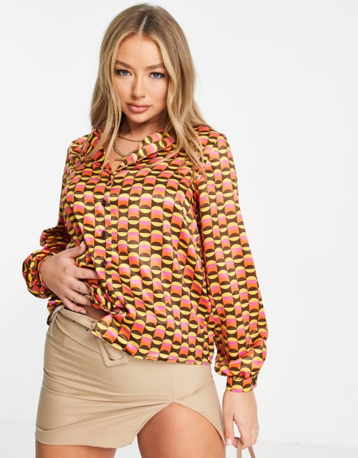 First Distraction - The Label - Satijnen overhemd met geometrische print, 3 van 4