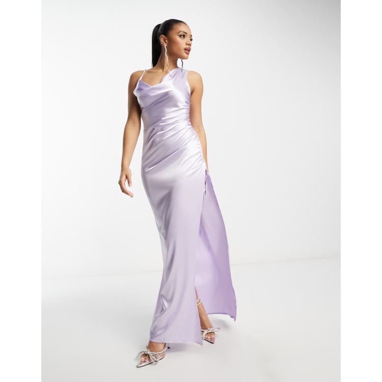 Satin lilac dress sale