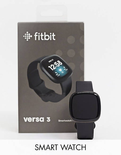 asos.com | Fitbit Versa 3 smart watch in black