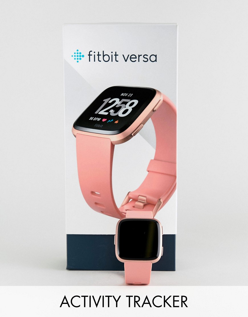 Fitbit - Versa smartwatch in perzik & rose gold-Roze