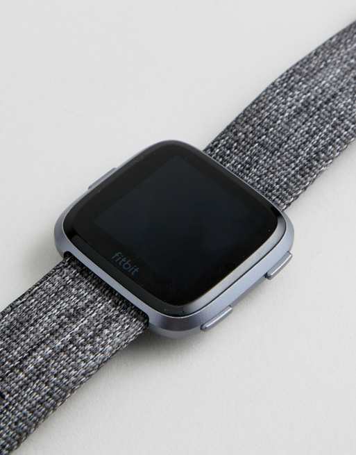 Fitbit versa special edition charcoal woven sale