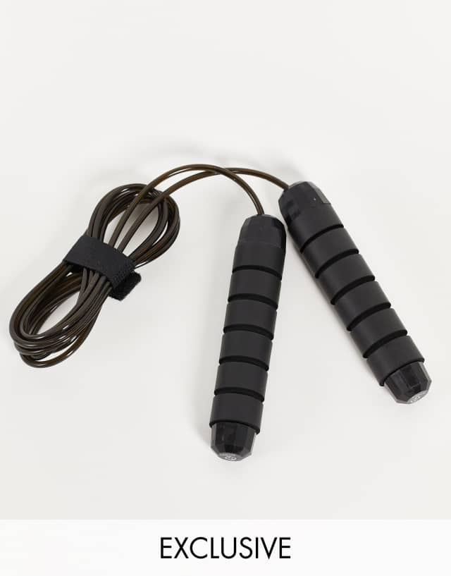 FitHut 2.8m weighted skipping rope in black