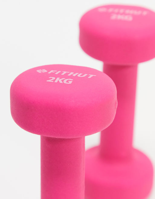 FitHut 2KG dumbbell twin pack in pink