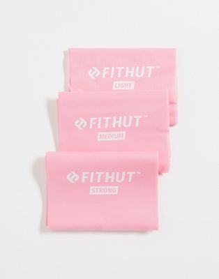 Fithut 3 Pack large resistance bands in pink - ASOS Price Checker
