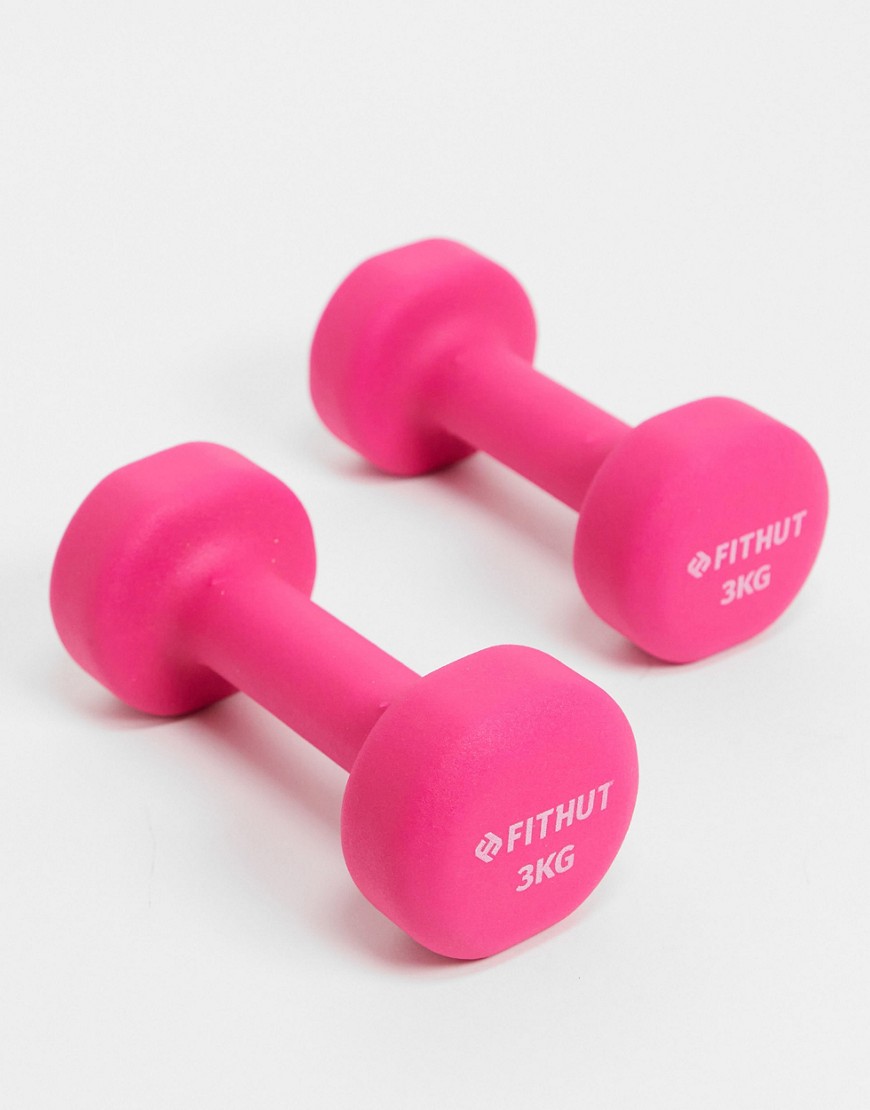 FitHut 3KG dumbell twin pack in pink