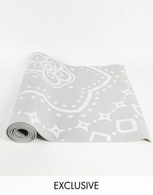 Fithut 4mm mandala yoga mat in grey - ASOS Price Checker