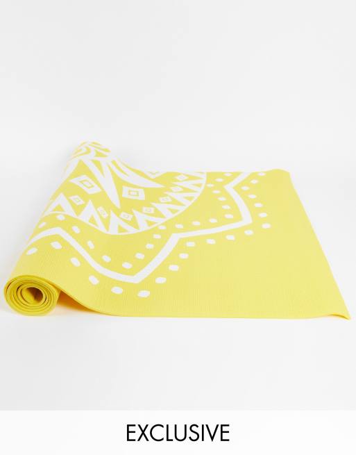 FitHut 4mm mandala yoga mat in yellow