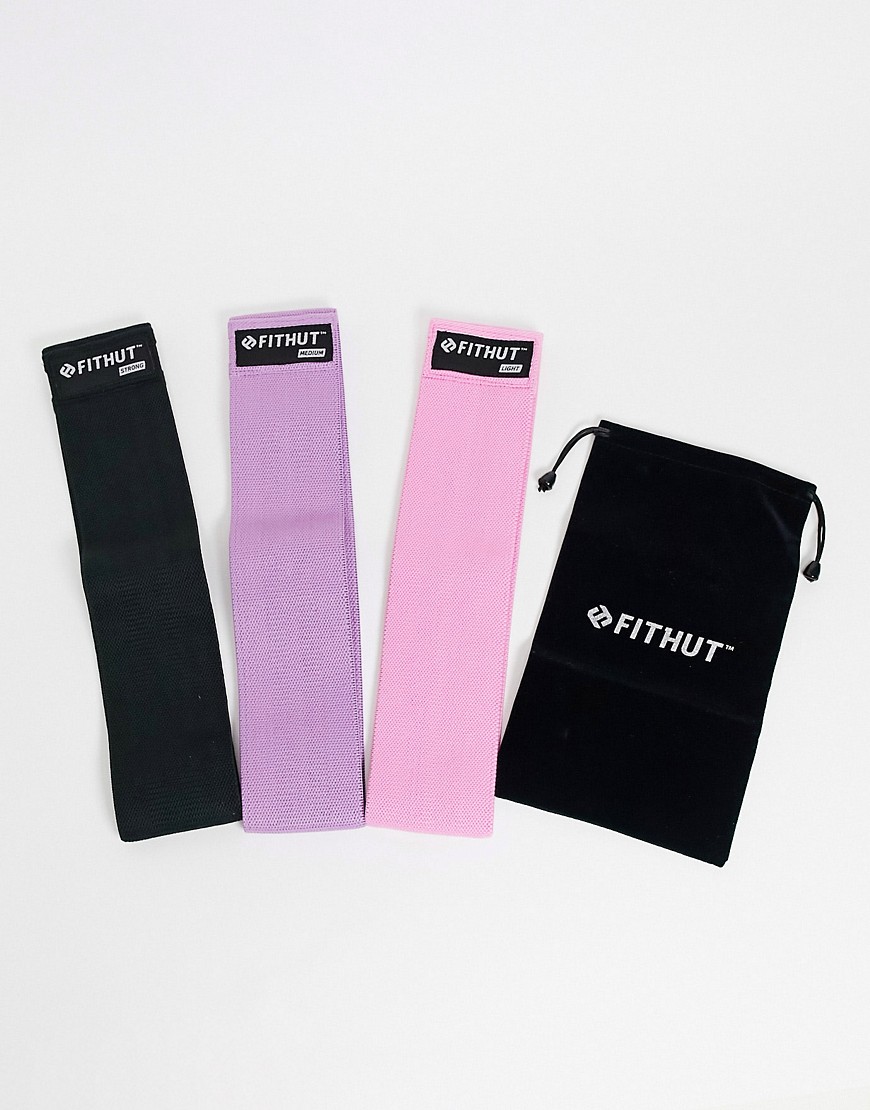 FitHut large fabric resistance band set in multicolor