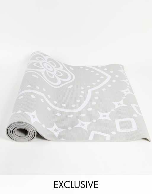 Fithut - Mandala - Grå yogamåtte på 4 mm