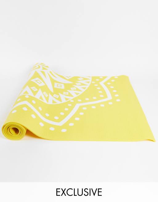FitHut - Mandala yogamat van 4 mm in geel