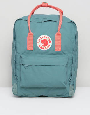 Fjallraven Classic Kanken Rugzak in groen met contrasterend roze