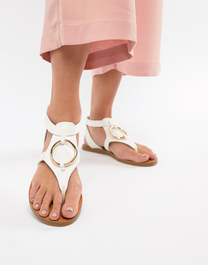 Flade Farringdon-sandaler fra ASOS DESIGN-Hvid