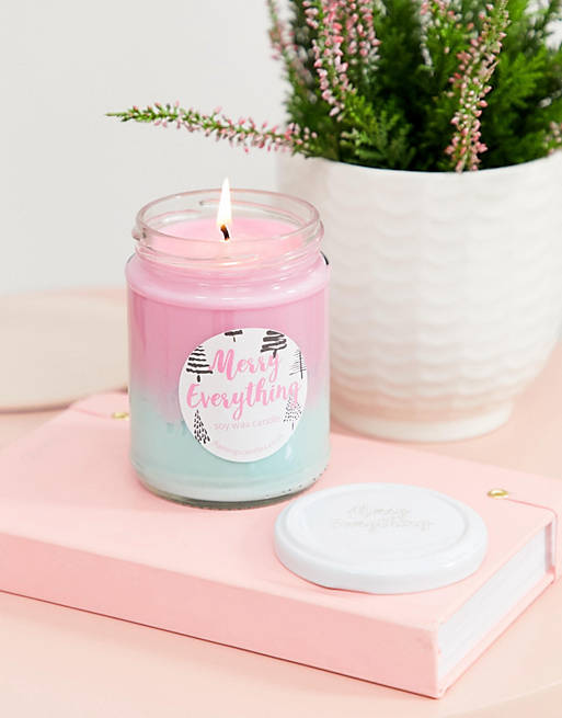 Flamingo Candle merry everything soy wax ombre candle in ice queen