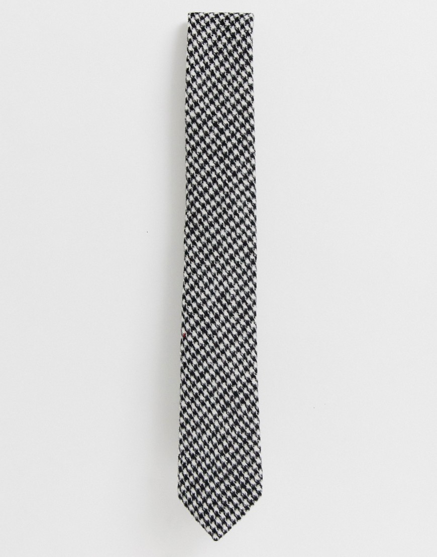фото Фланелевый галстук с узором \"гусиная лапка\" gianni feraud-черный