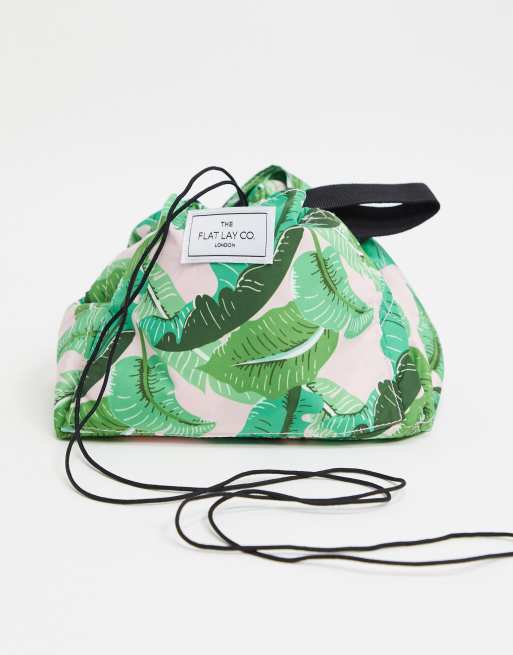 Flat Lay Co drawstring make up bag in tropical print ASOS