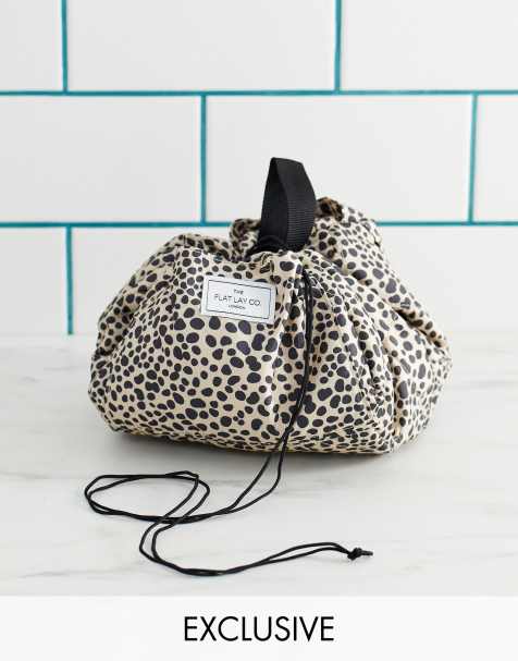 Flat Lay London Drawstring Makeup Bag - Cheetah Spots - view 1