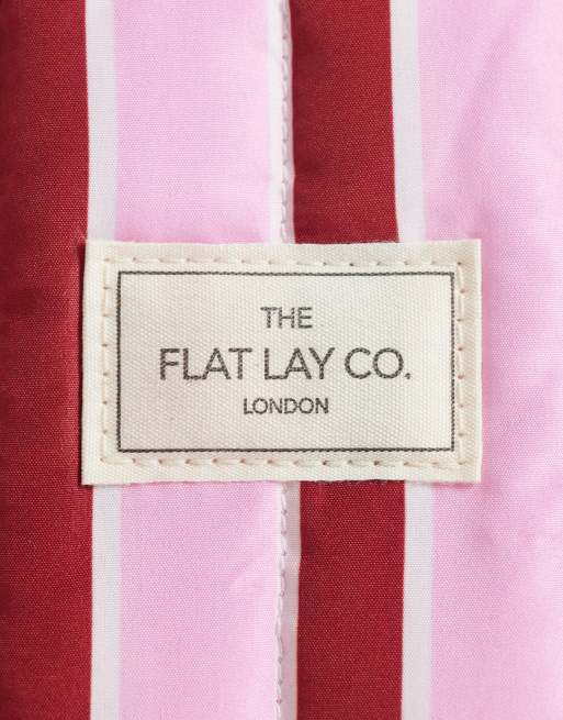 Flat Lay London x ASOS Exclusive Stripe - Essential Makeup Pouch in Burgundy + Pink Stripe, 3 of 3