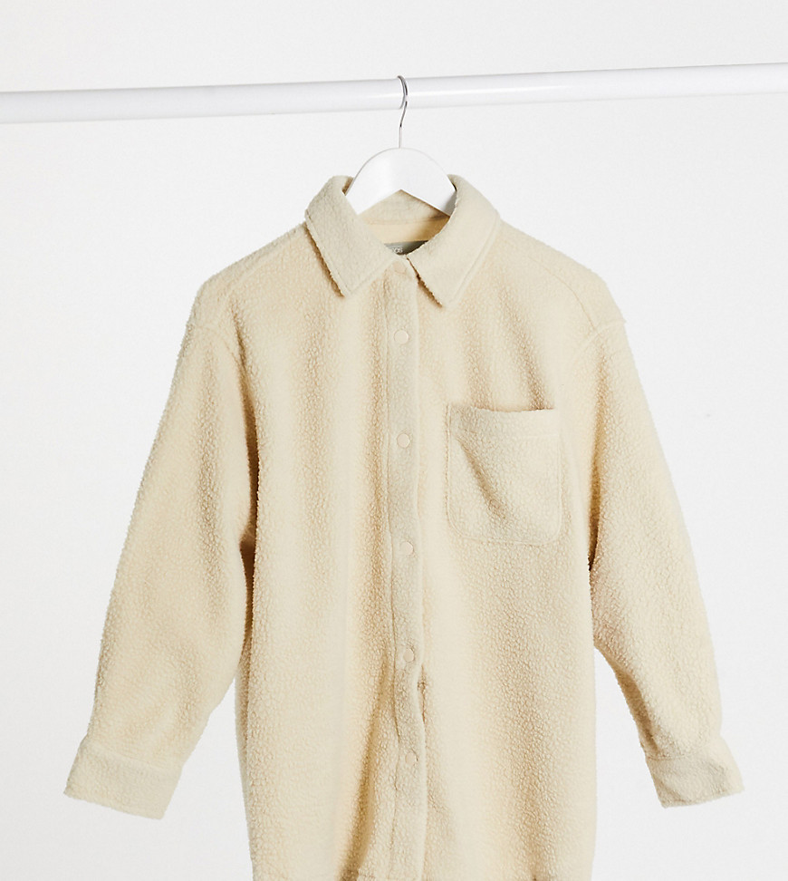 фото Флисовая куртка кремового цвета asos design petite-кремовый asos petite