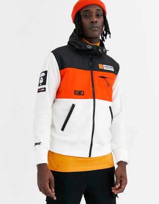 Флисовый худи цвета слоновой кости на молнии AAPE By A Bathing Ape AAPE Driller-Кремовый