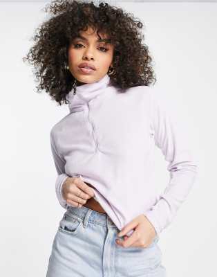 На свежем воздухе  Asos Флисовый топ лавандового цвета с короткой молнией Columbia Glacial-Фиолетовый цвет