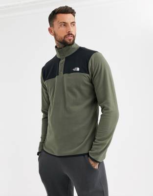 На свежем воздухе  Asos Флисовый топ цвета хаки The North Face TKA Glacier-Зеленый цвет