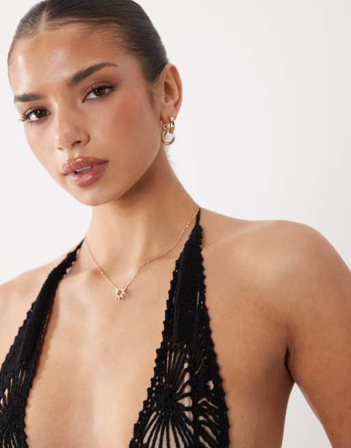 Flook the Label Zalika crochet maxi beach dress in black, 5 of 5