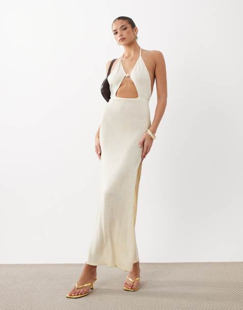 Flook the Label Zoelle cut out maxi beach dress in buttermilk - view 1