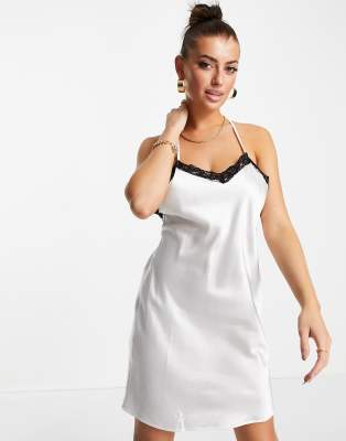 full length white slip dress