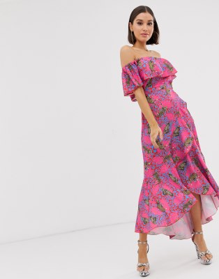 bardot flounce dress