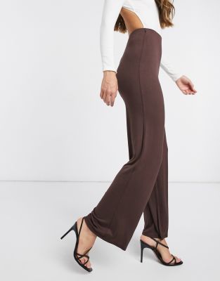 dark brown wide leg pants