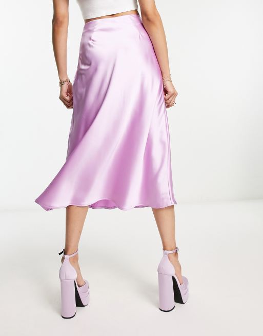 Lavender silk midi clearance skirt