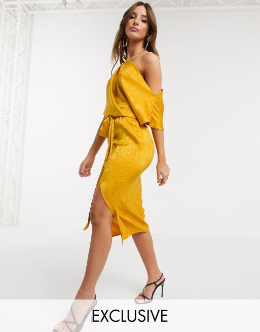 Asos yellow hotsell midi dress