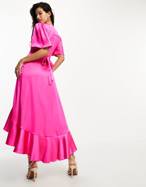 Flounce London - Flounce London Hot Pink Maxi Dress on Designer