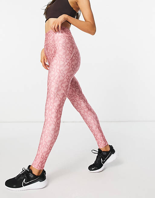 Flounce London gym legging with bumsculpt in logo print