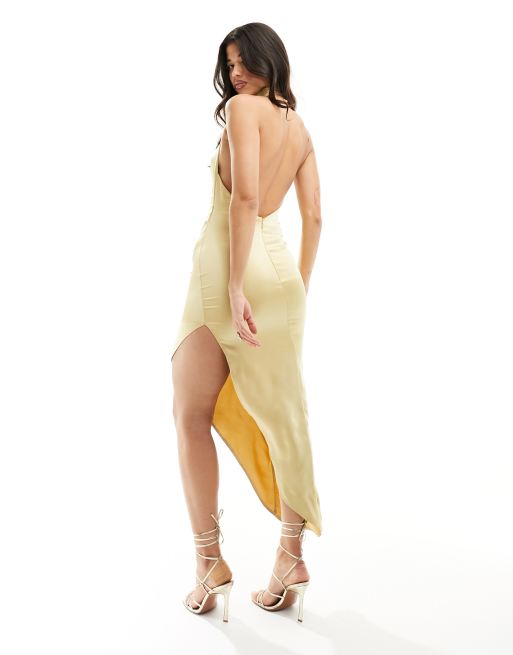 Cowl satin midi dress best sale