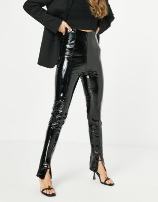 high waisted vinyl pants